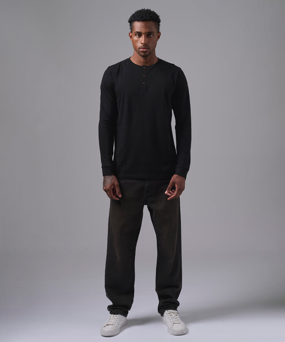 POLO MANGA LARGA JERSEY HENLEY NEGRO OI25