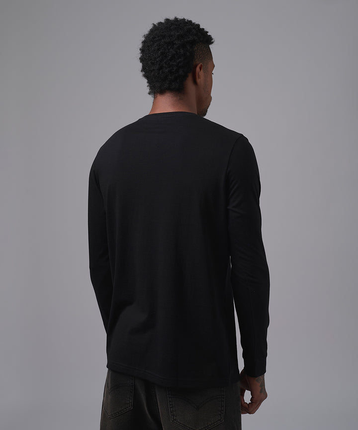 POLO MANGA LARGA JERSEY HENLEY NEGRO OI25