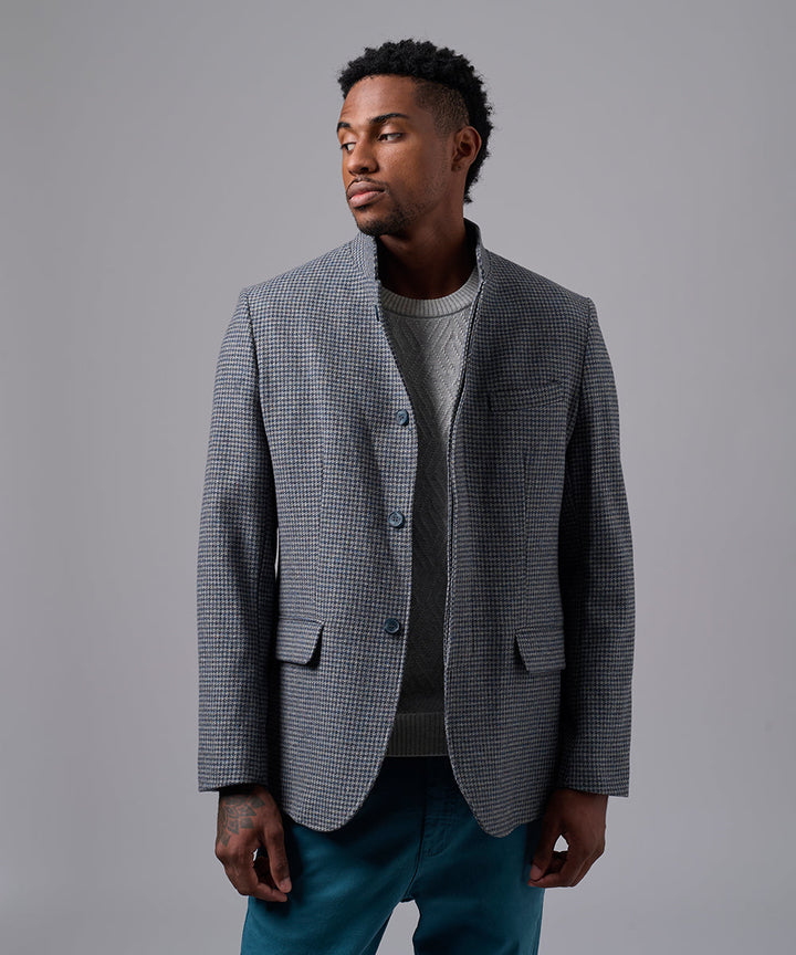 BLAZER LANA CUELLO NERU BOTONES OCULTOS GRIS OI25