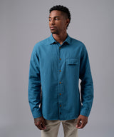 CAMISA MANGA LARGA SEERSUCKER CUELLO SPREAD CLASSIC FIT COBALTO OI25
