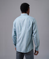 CAMISA MANGA LARGA PECHERA OJAL CLASSIC FIT VERDE RAYAS OI25