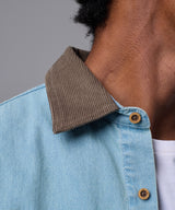 CAMISA MANGA LARGA DENIM CORDUROY SOBRECAMISA CLASSIC FIT CELESTE OI25