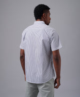 CAMISA MANGA CORTA PECHERA OJAL CLASSIC FIT AZUL A RAYAS OI25