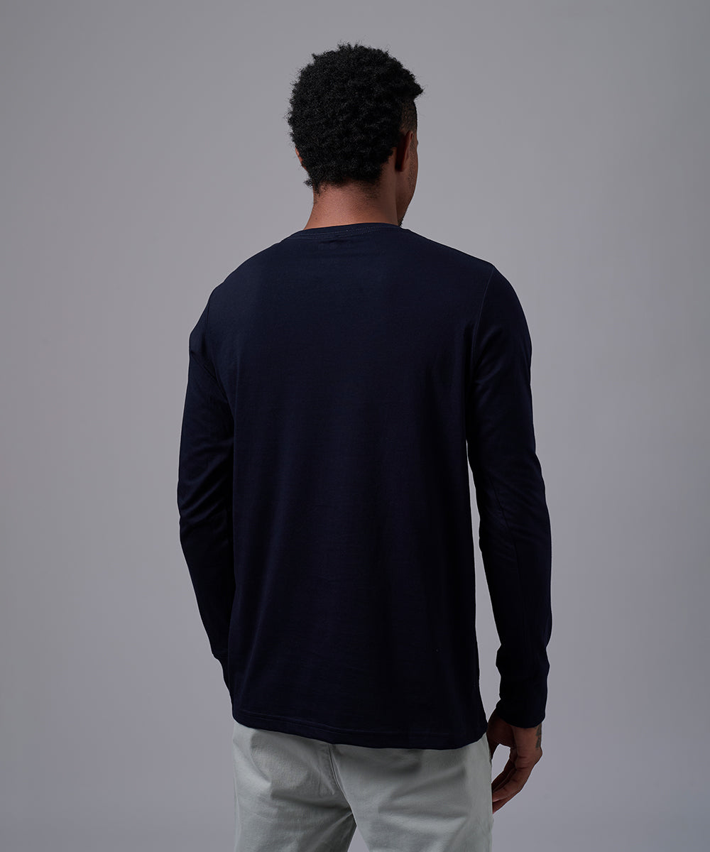 POLO MANGA LARGA JERSEY OJAL EN PUÑO AZUL MARINO OI25