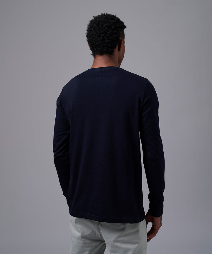 POLO MANGA LARGA JERSEY OJAL EN PUÑO AZUL MARINO OI25