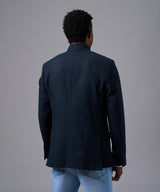 BLAZER LANA CUELLO NERU BOTONES OCULTOS AZUL OI25