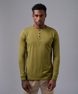 POLO MANGA LARGA JERSEY HENLEY VERDE OI25