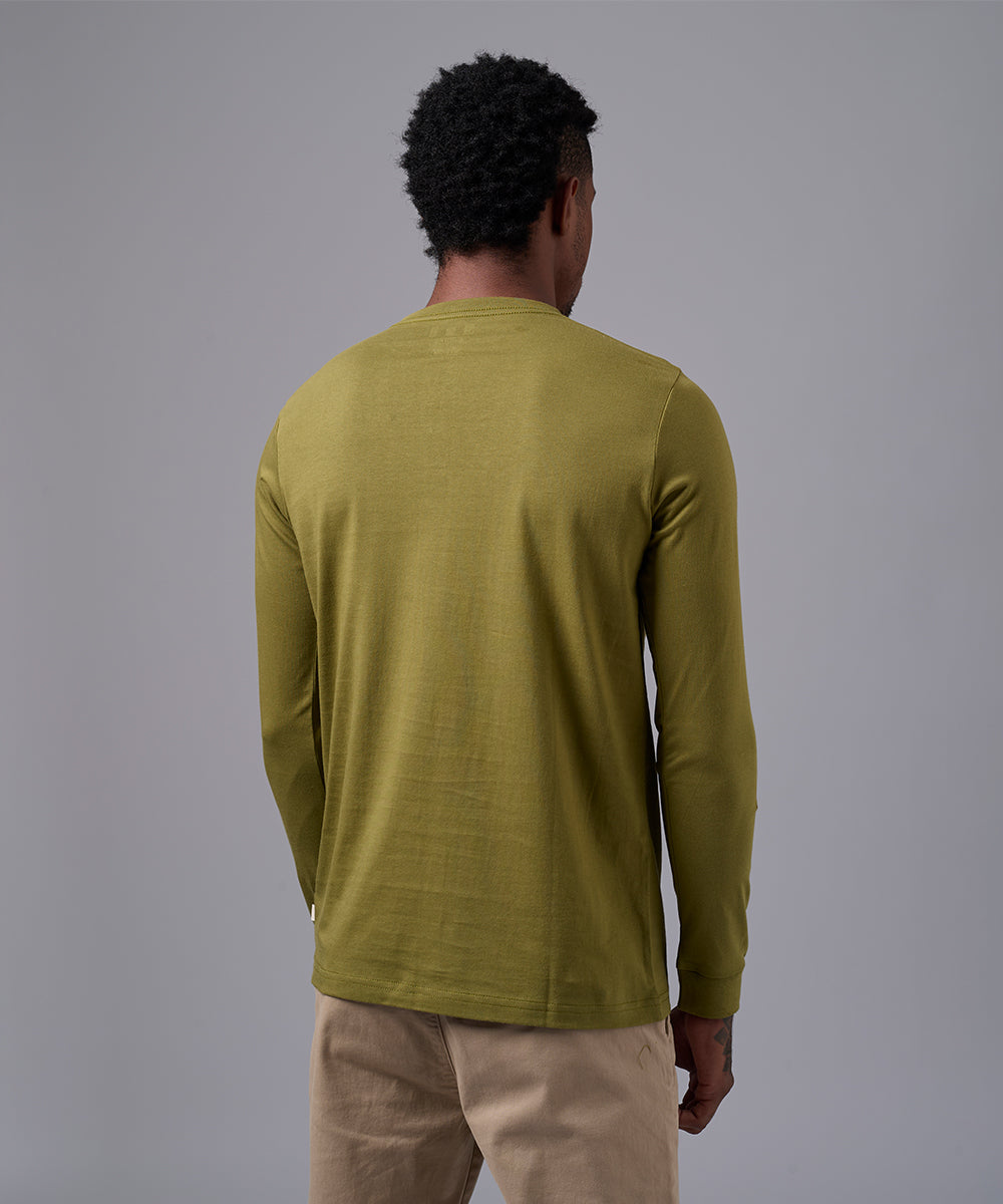 POLO MANGA LARGA JERSEY HENLEY VERDE OI25