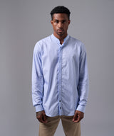CAMISA MANGA LARGA CUELLO NERU DESMONTABLE SLIM FIT CELESTE C/RAYAS OI25