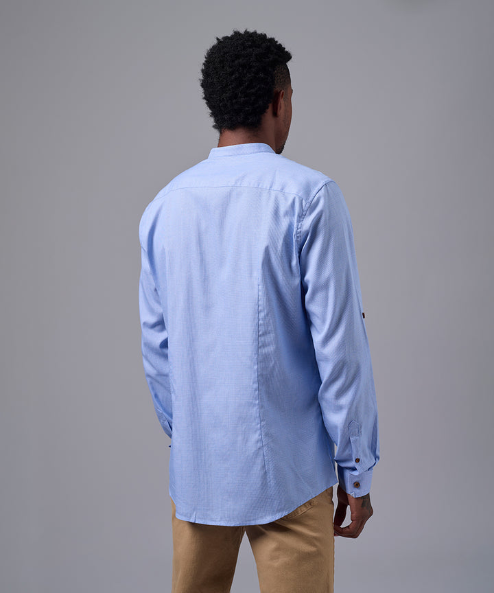 CAMISA MANGA LARGA CUELLO NERU SLIM FIT CELESTE OI25