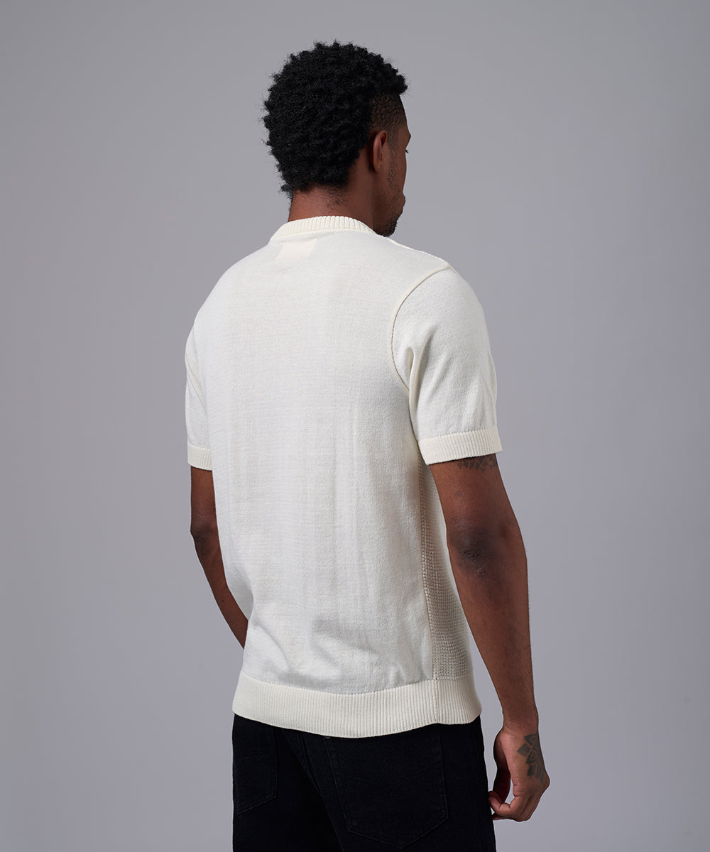 POLO MANGA CORTA TEJIDO PET CUELLO NERU HUESO OI25