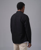 CAMISA MANGA LARGA CASUAL DRILL CON CIERRE CLASSIC FIT NEGRO OI25