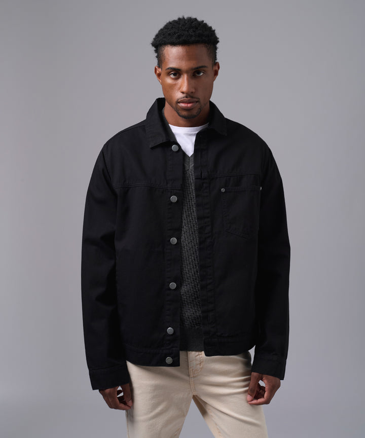 CASACA DENIM SOBRETEÑIDO NEGRO OI25