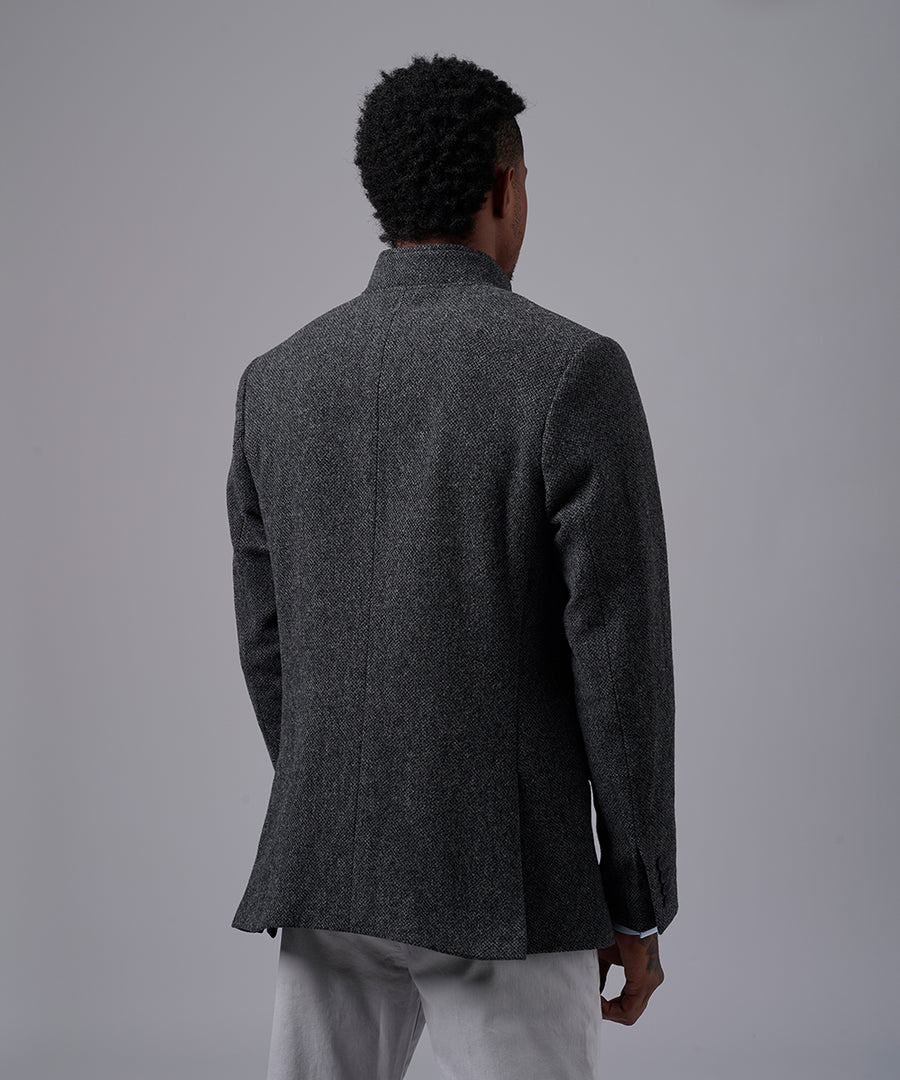 BLAZER LANA CUELLO NERU BOTONES OCULTOS NEGRO OI25