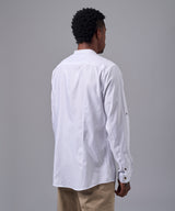 CAMISA MANGA LARGA CUELLO NERÚ RECTO SLIM FIT BLANCO OI25