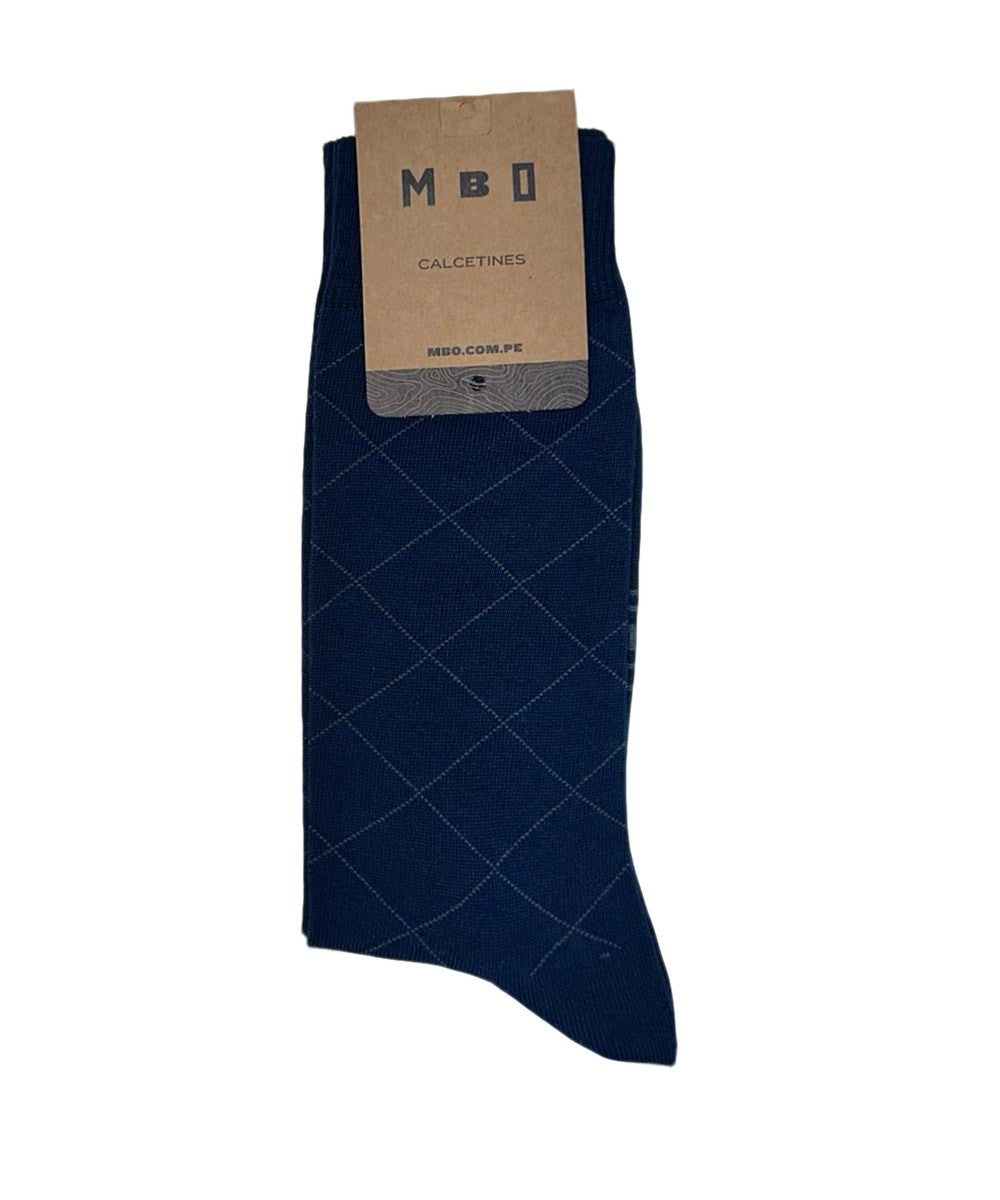 MEDIAS ALTAS CON DISEÑO PACK X1 AZUL