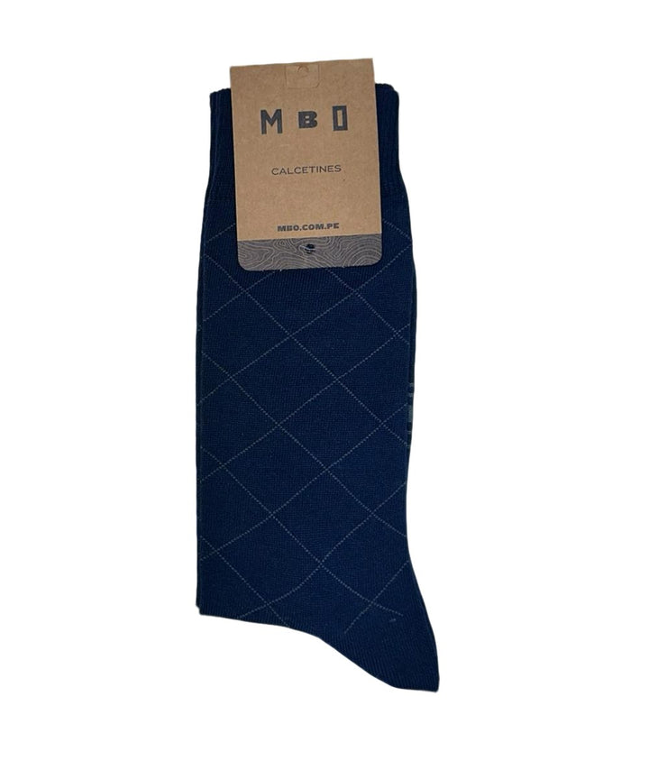 MEDIAS ALTAS CON DISEÑO PACK X1 AZUL