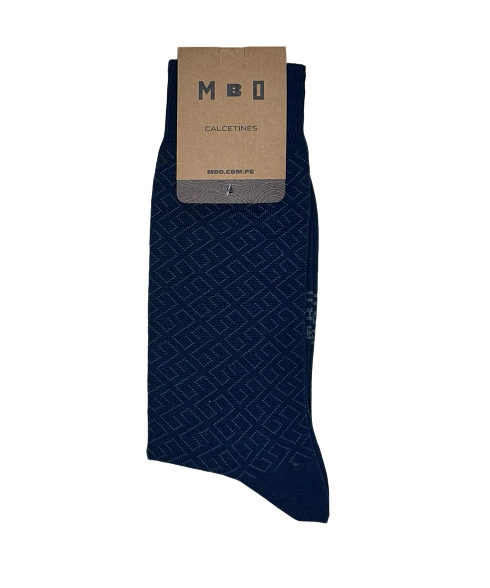 MEDIAS ALTAS CON DISEÑO 2 PACK X1 AZUL