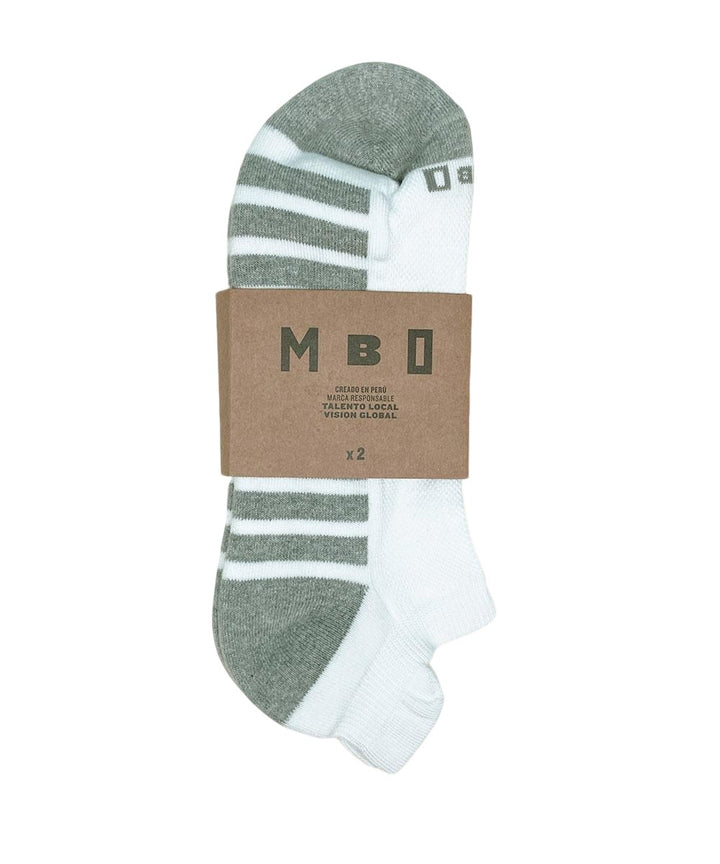 MEDIAS DEPORTIVAS CON DISEÑO PACK X2 BLANCO