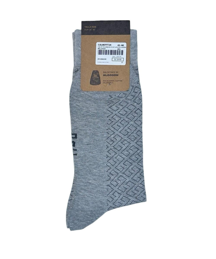 MEDIAS ALTAS CON DISEÑO 2 PACK X1 GRIS