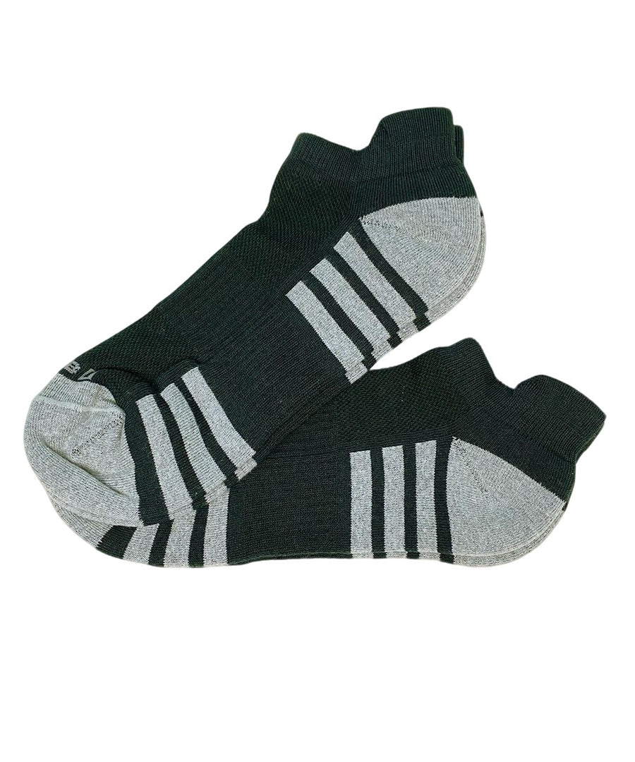 MEDIAS DEPORTIVAS TOBILLERAS  CON DISEÑO PACK X2 NEGRO