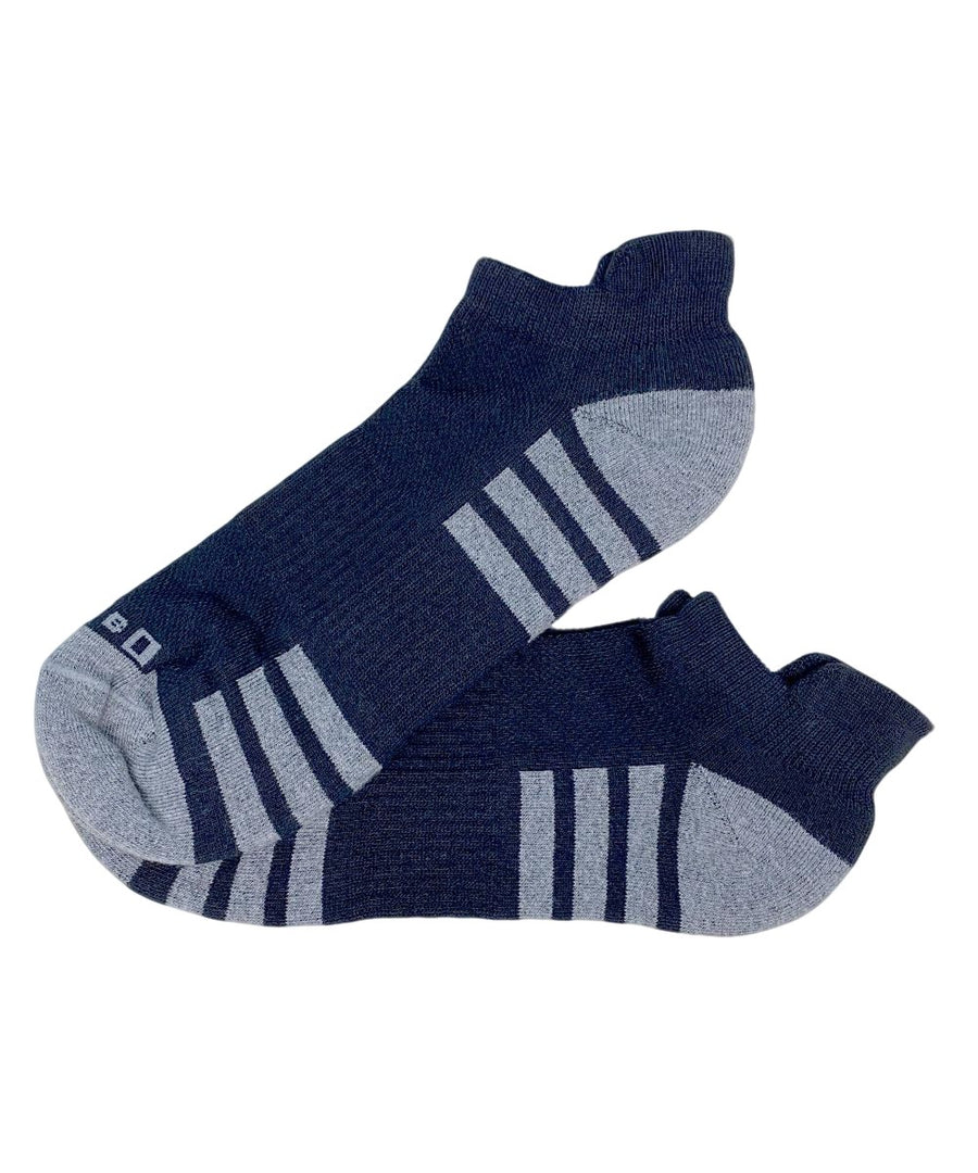 MEDIAS DEPORTIVAS TOBILLERAS CON DISEÑO PACK X2 AZUL