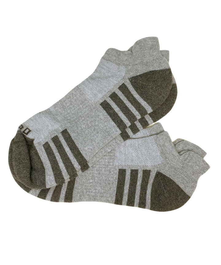MEDIAS DEPORTIVAS TOBILLERAS CON DISEÑO PACK X2 GRIS