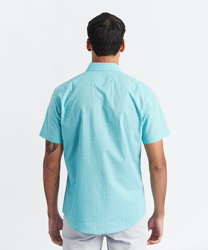 CAMISA MANGA CORTA CON BOLSILLO OJAL - CLASSIC FIT PV24 VERDE CUADRO - MBO