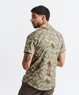 CAMISA MANGA CORTA CORTES MEDIA PECHERA OCULTA- SLIM FIT PV24 ESTAMPADO VERDE - MBO