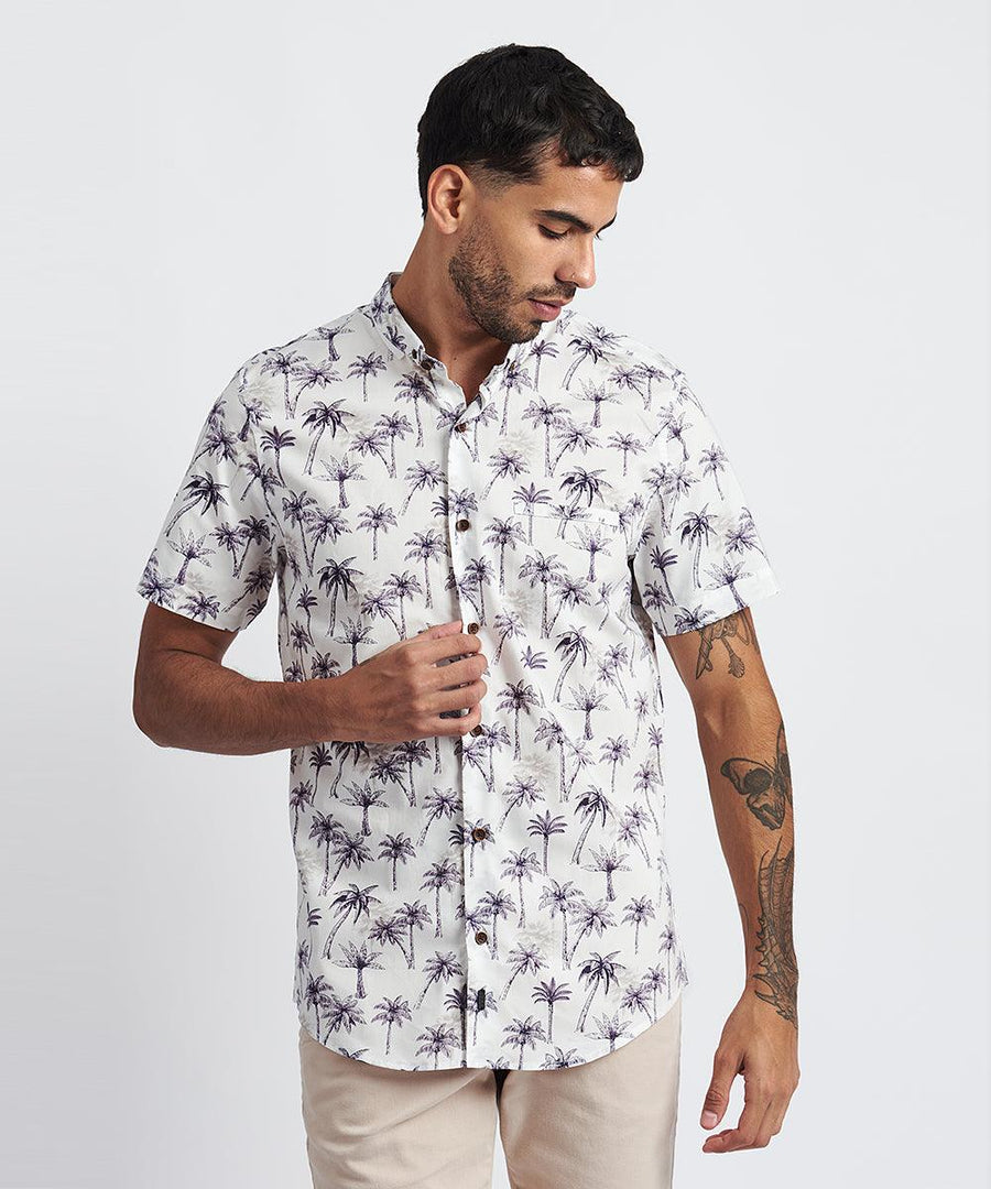 CAMISA MANGA CORTA MICRO BUTTON DOWN CLASSIC FIT PV24 BLANCO/NEGRO - MBO