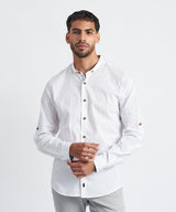 CAMISA MANGA LARGA MICRO BUTTON DOWN CLASSIC FIT PV24 BLANCO ESTAMPADO - MBO