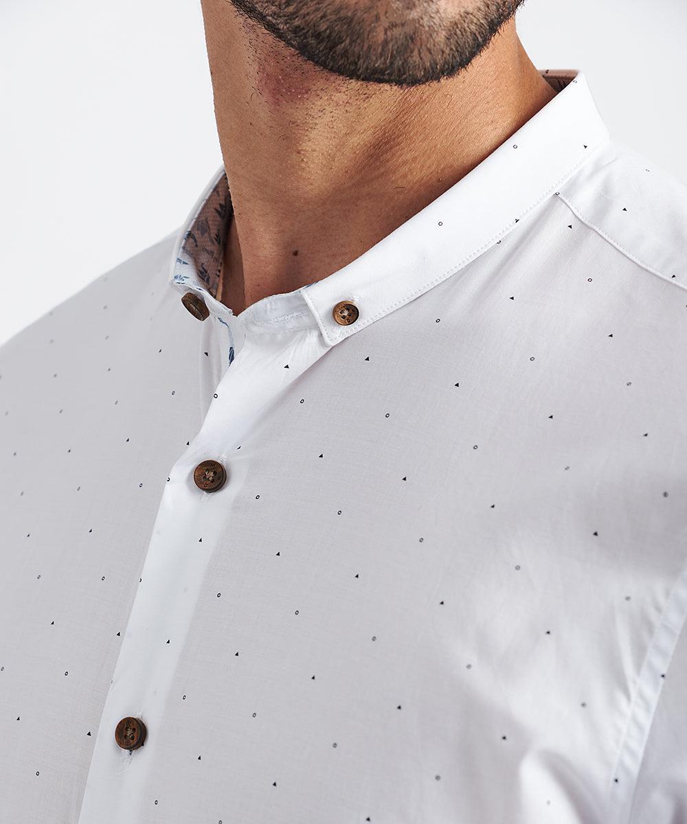 CAMISA MANGA LARGA MICRO BUTTON DOWN CLASSIC FIT PV24 BLANCO ESTAMPADO - MBO