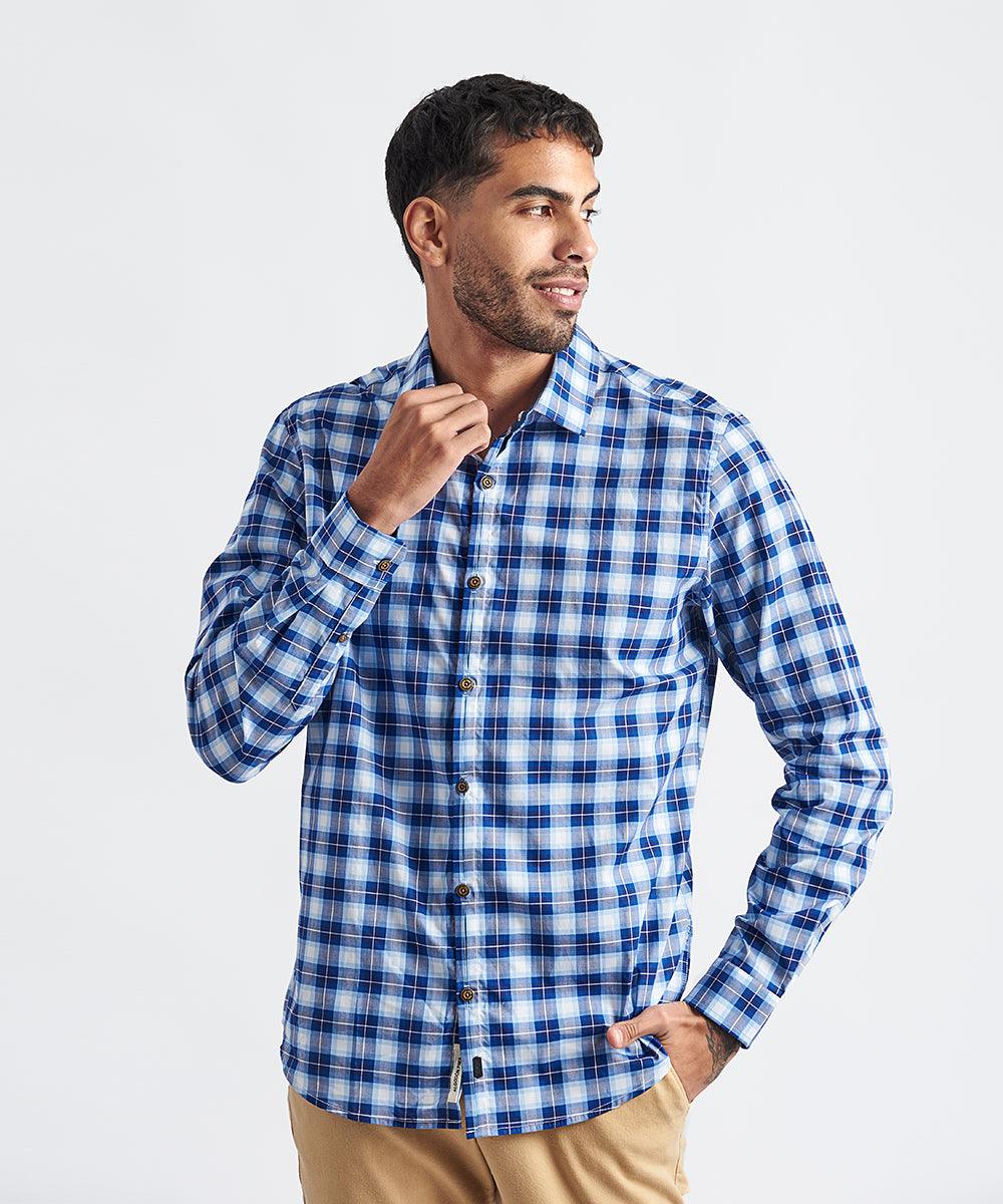CAMISA MANGA LARGA PECHERA OJAL- CLASSIC FIT PV24 AZUL CUADROS - MBO