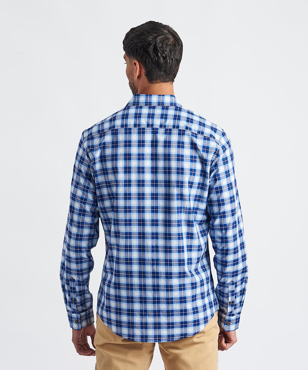 CAMISA MANGA LARGA PECHERA OJAL- CLASSIC FIT PV24 AZUL CUADROS - MBO
