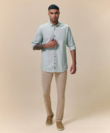 Camisa Roll Up Cuello Redondeado Slim Fit