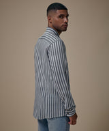 Camisa Roll Up Look Lino Rayas Slim Fit
