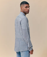 Camisa Roll Up Look Lino Rayas Slim Fit