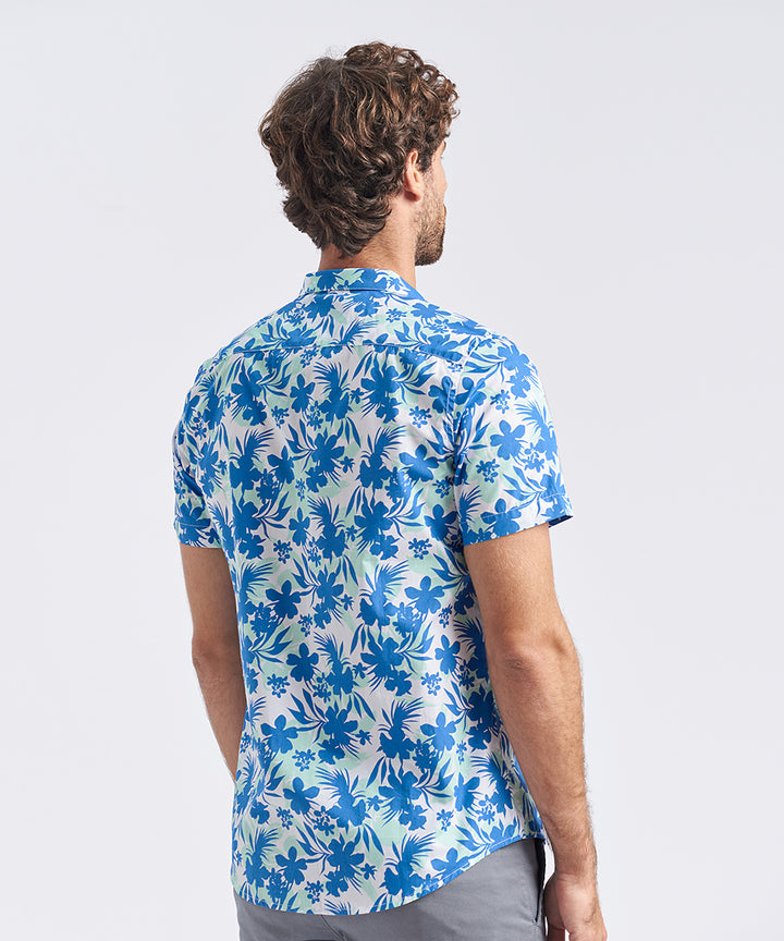 CAMISA MANGA CORTA MICRO BUTTON DOWN  CLASSIC FIT BLANCO ESTAMPADO PV24