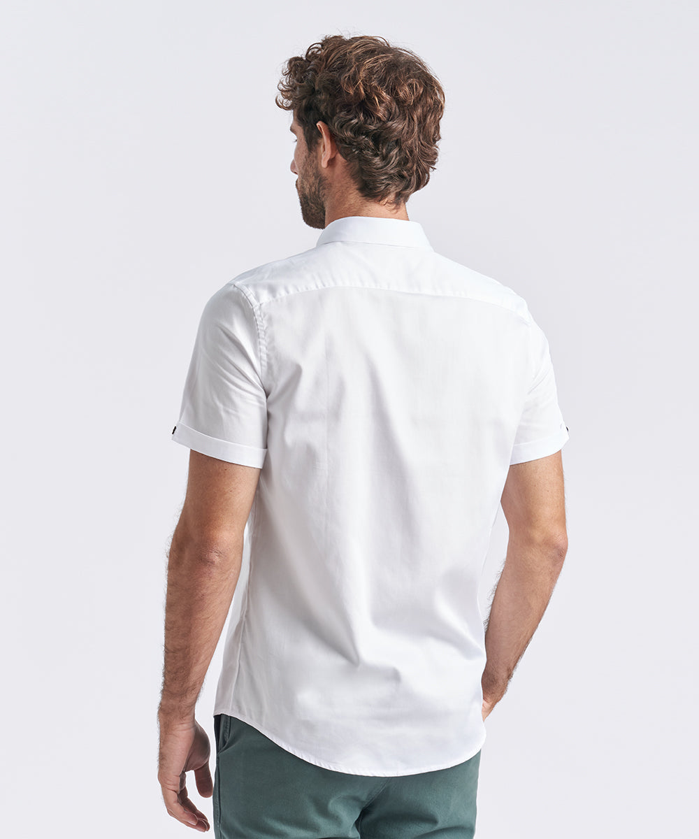 CAMISA MANGA CORTA BUTTON DOWN OCULTO CLASSIC FIT BLANCO PV24