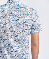 CAMISA MANGA CORTA BUTTON DOWN SLIM FIT BLANCO ESTAMPADO PV24