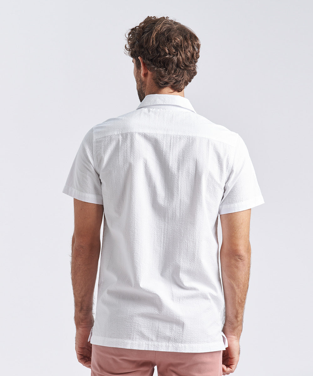 CAMISA MANGA CORTA SEER SUCKER SLIM FIT BLANCO PV24