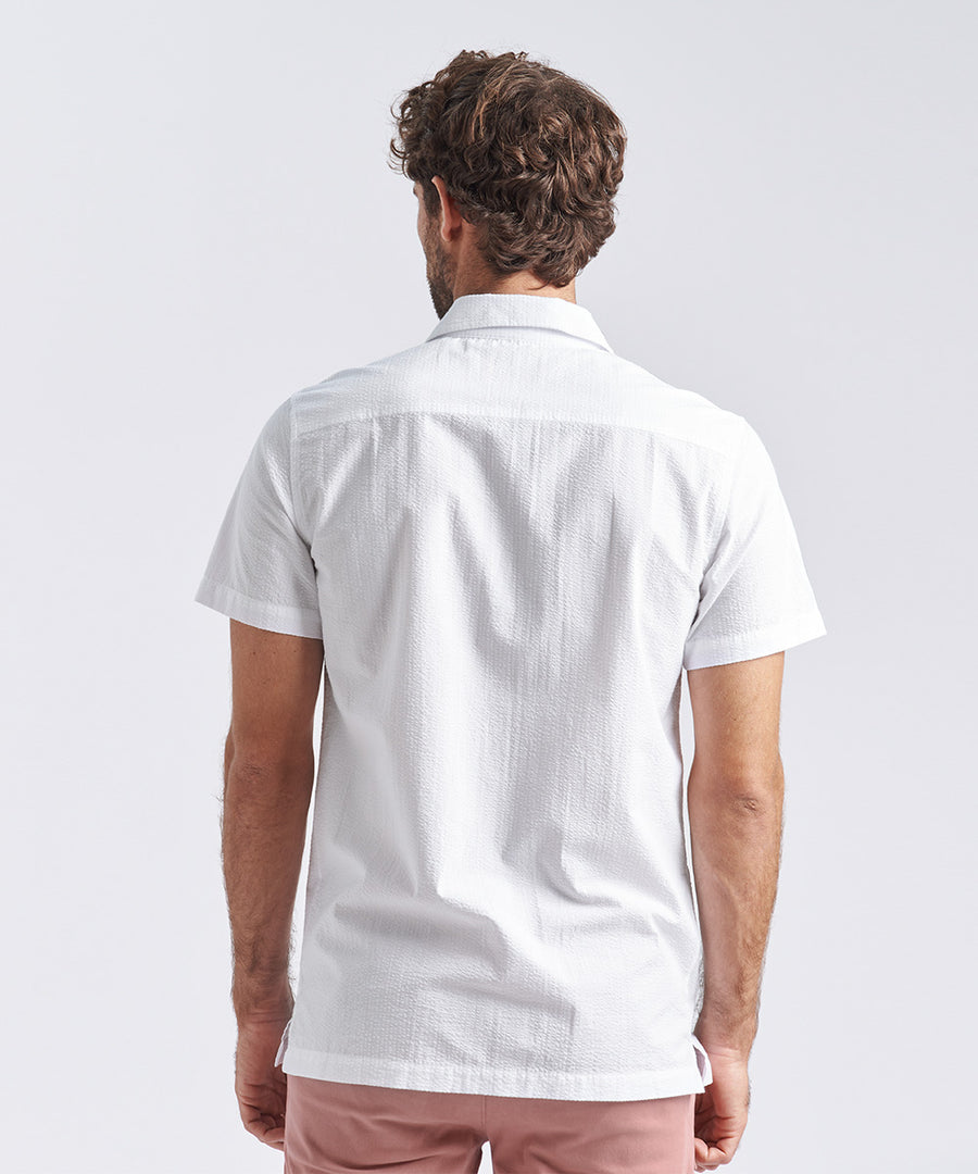 CAMISA MANGA CORTA SEER SUCKER SLIM FIT BLANCO PV24