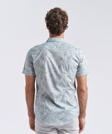 CAMISA MANGA CORTA BOLSILLO CON BOTON SLIM FIT ESTAMPADO VERDE PV24