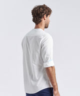 CAMISA MANGA LARGA SIN CUELLO LOOK LINO CR CLASSIC FIT BLANCO PV24