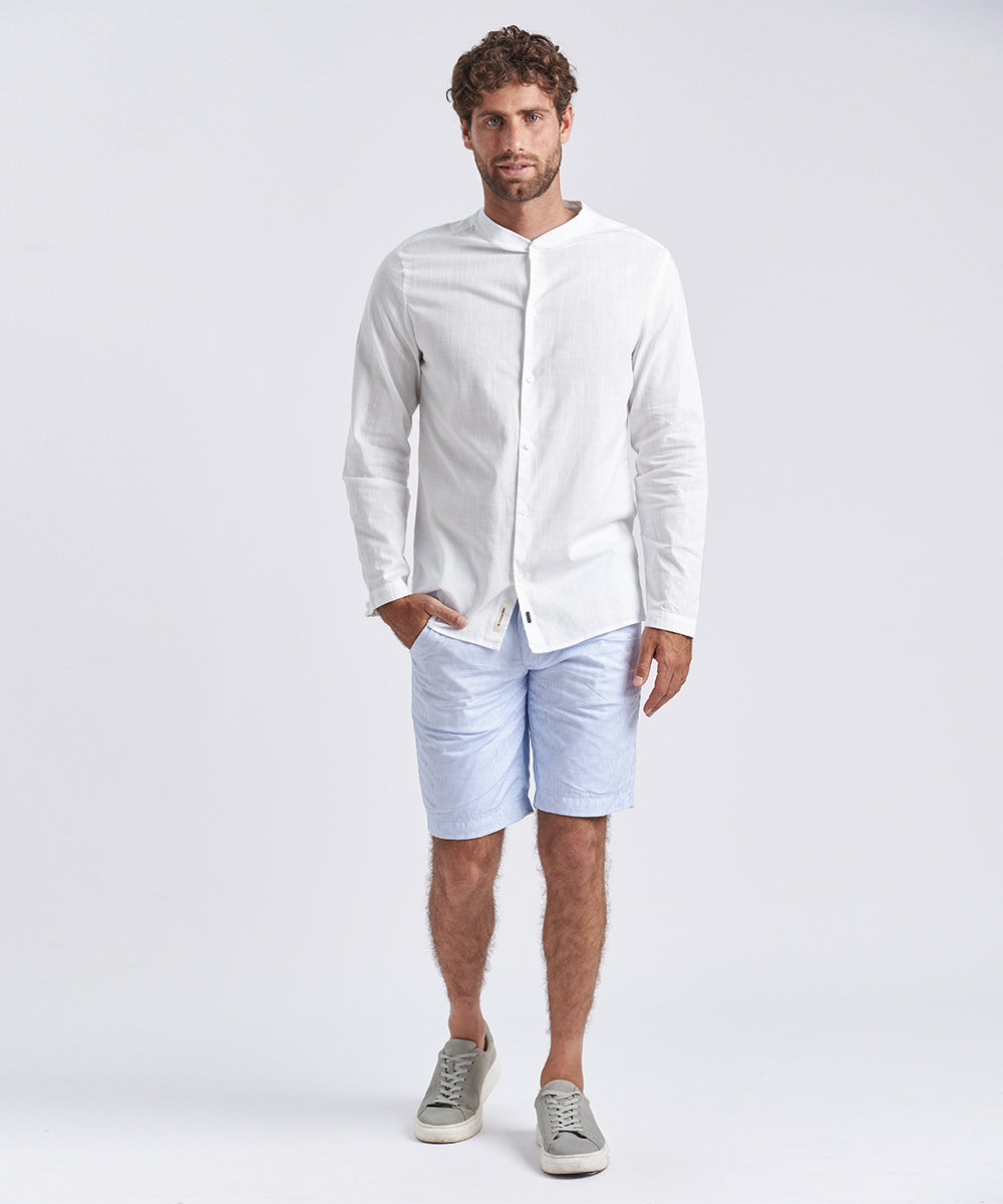 CAMISA MANGA LARGA CUELLO RIB CLASSIC FIT BLANCO PV24