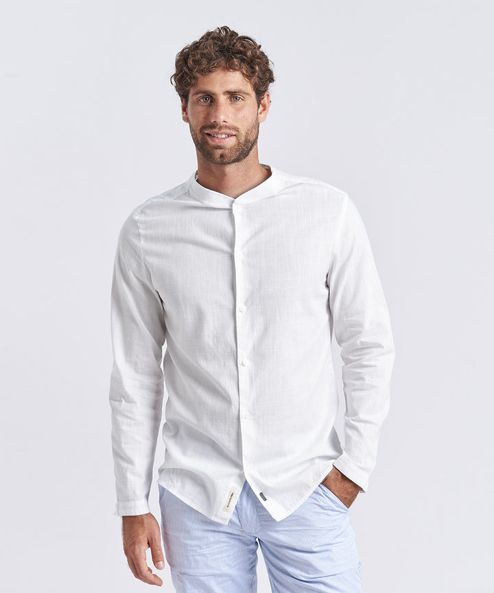 CAMISA MANGA LARGA CUELLO RIB CLASSIC FIT BLANCO PV24