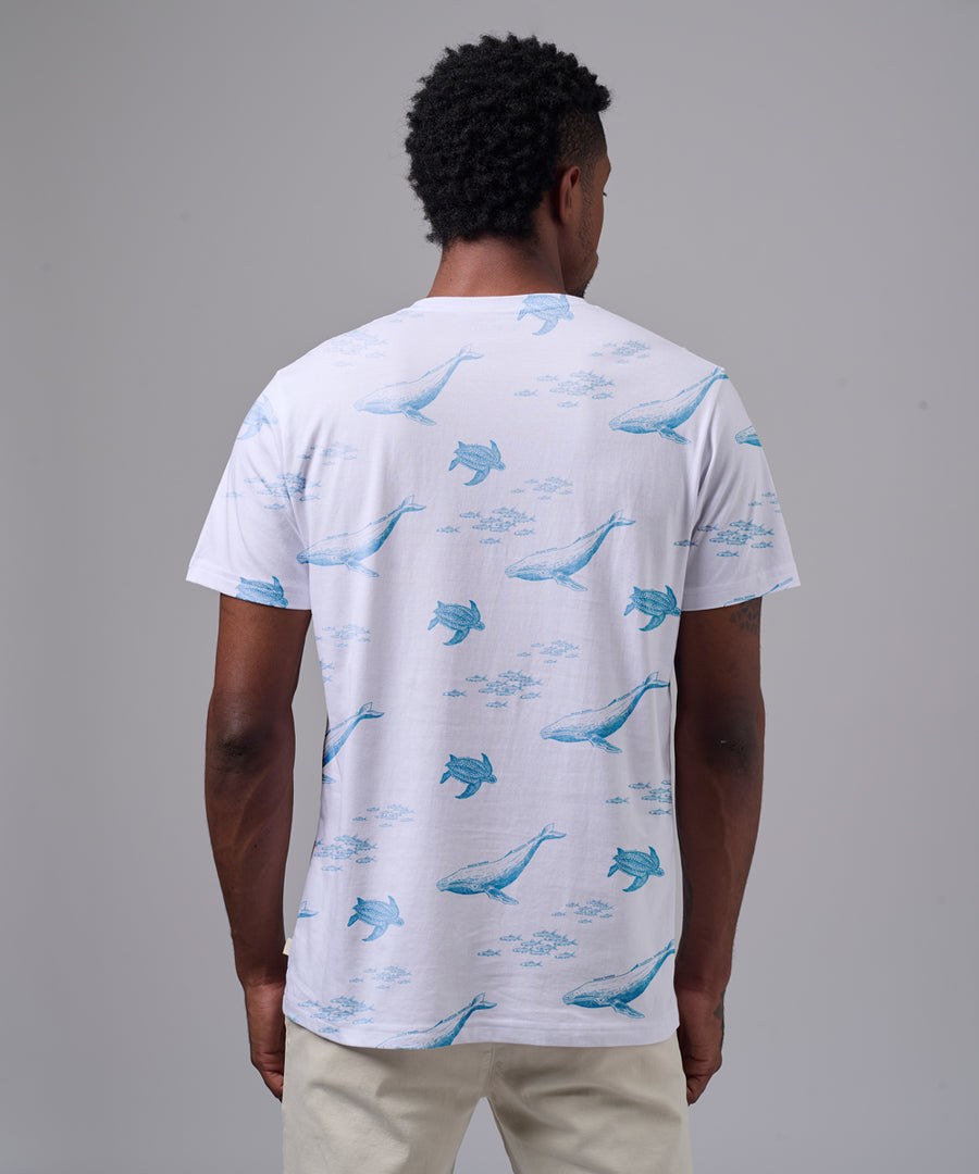 POLO MANGA CORTA ANIMALES MARINOS BLANCO OI25