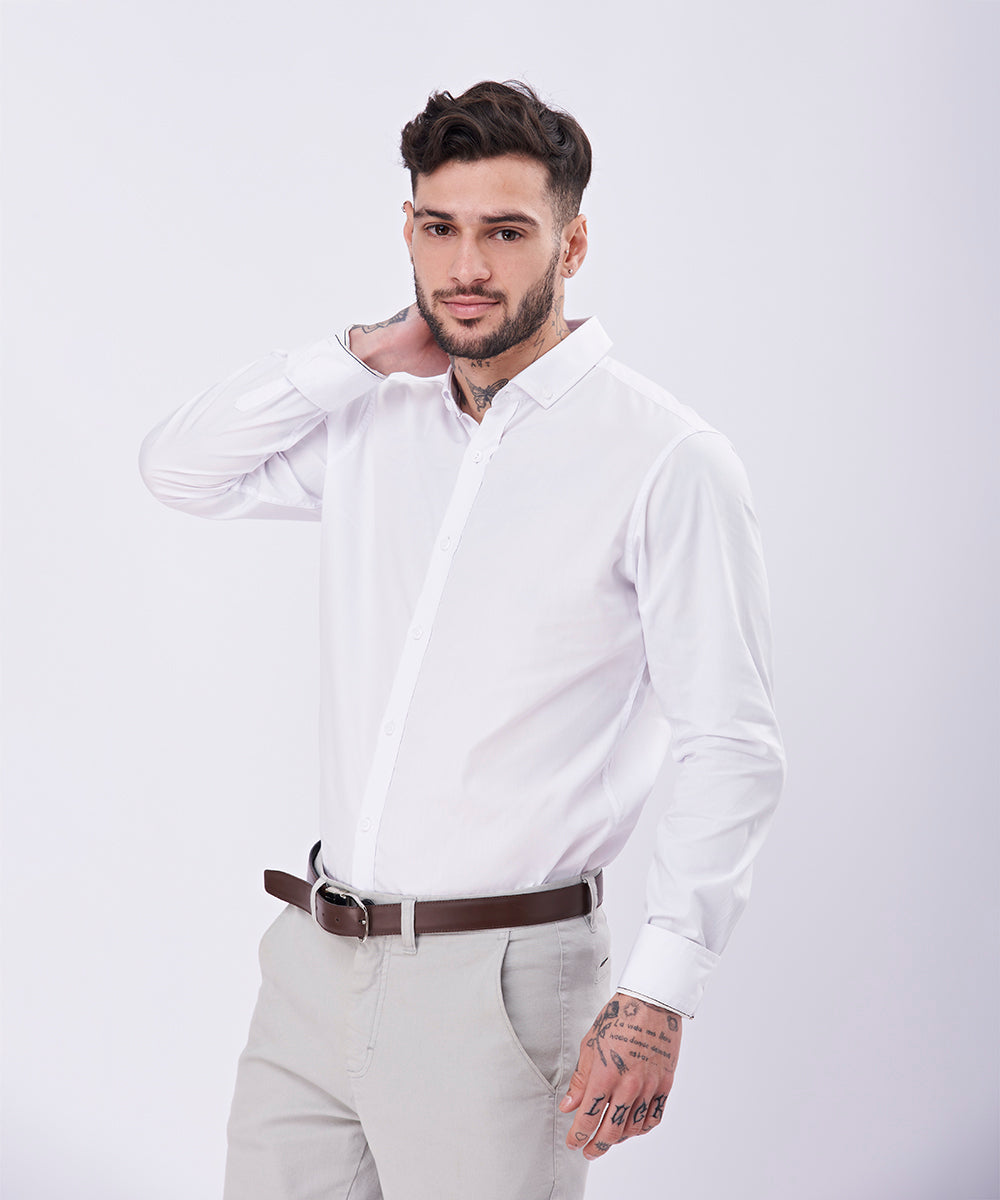 CAMISA MANGA LARGA DE VESTIR BUTTON DOWN TT BLANCO