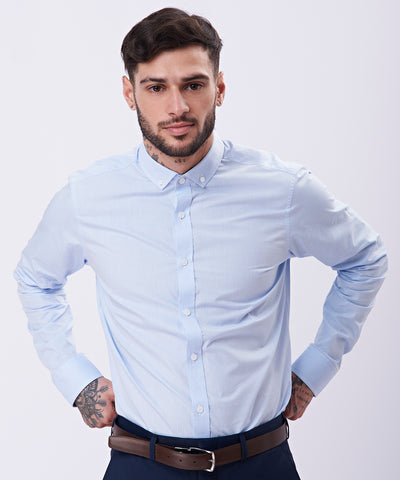 CAMISA ML DE VESTIR BUTTON DOWN TT CELESTE