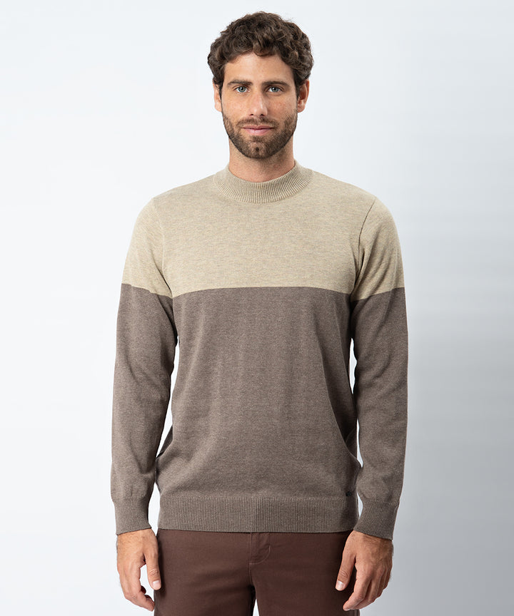 CHOMPA CUELLO ALTO 2 COLORES OI23 MARRON